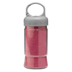 Toalla de 30x90cm presentada en un bote transparente con asa color rosa segunda vista