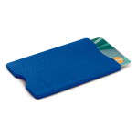 Portatarjetas rígido en varios colores clásicos con protección RFID color azul cuarta vista