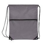 Mochila de cuerdas personalizada de RPET con cremallera frontal 210T color gris segunda vista