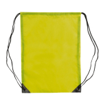 Mochila de cuerdas de poliéster de colores con cuerdas negras color verde lima segunda vista