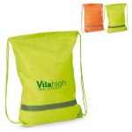 Mochila de cuerdas de poliéster con banda reflectante horizontal