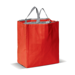 Bolsa nevera con interior isotermo en aluminio y cremallera color rojo