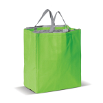 Bolsa nevera con interior isotermo en aluminio y cremallera color verde lima