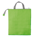 Bolsa nevera con interior isotermo en aluminio y cremallera color verde lima tercera vista