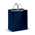 Bolsa nevera con interior isotermo en aluminio y cremallera color azul oscuro