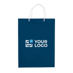 Bolsa grande de papel laminado de colores con asa de cordón vista principal