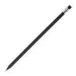 Lápiz redondo de madera negra con goma de borrar a juego color negro