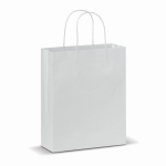Bolsa de papel mediana con certificación FSC hecha en EU 90 g/m2 color blanco
