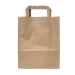 Bolsa de papel kraft pequeña con asas de papel y certificación FSC color marrón segunda vista