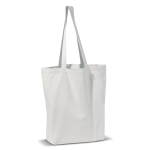 Bolsa de algodón canvas de asas largas en varios colores 250 g/m2 color blanco