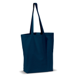 Bolsa de algodón canvas de asas largas en varios colores 250 g/m2 color azul oscuro