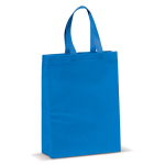 Bolsa grande de non-woven laminado mate con asas a juego 105 g/m2 color azul