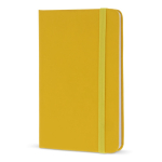 Libreta de PU en varios colores vivos con cinta a juego y papel FSC A6 color amarillo