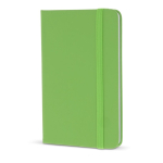 Libreta de PU en varios colores vivos con cinta a juego y papel FSC A6 color verde lima
