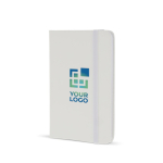 Libreta de PU en varios colores vivos con cinta a juego y papel FSC A6 vista principal