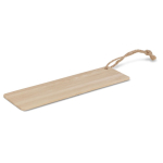 Marcapáginas rectangular de bambú con cordón para merchandising Novel color natural
