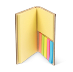 Notas adhesivas grande distintos tamaños y colores con tapa de bambú color natural quinta vista