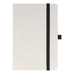 Cuaderno personalizado de algodón reciclado y RPET con páginas FSC A5 color blanco roto segunda vista