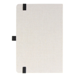 Cuaderno personalizado de algodón reciclado y RPET con páginas FSC A5 color blanco roto tercera vista