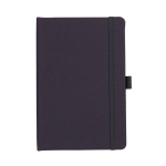 Libreta de RPET de tapa dura y porta bolígrafo con correa elástica A5 color gris segunda vista