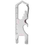 Multiherramienta de acero inoxidable, clip para enganchar a superficie color plateado tercera vista