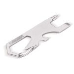 Multiherramienta de acero inoxidable, clip para enganchar a superficie color plateado cuarta vista