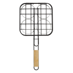 Parrilla con cómoda asa de madera especial para hamburguesas color madera tercera vista