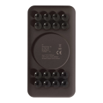 Batería externa inalámbrica rectangular de colores con ventosas color negro quinta vista
