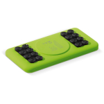 Batería externa inalámbrica rectangular de colores con ventosas color verde lima segunda vista