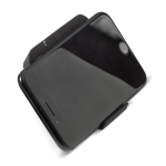 Cargador inalámbrico y soporte de acabado suave para móvil 5W color negro cuarta vista