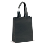 Bolsa pequeña de non-woven laminado mate con asas a juego 105 g/m2 color negro