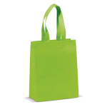 Bolsa pequeña de non-woven laminado mate con asas a juego 105 g/m2 color verde lima