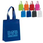 Bolsa pequeña de non-woven laminado mate con asas a juego 105 g/m2