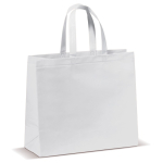 Bolsa de non woven laminado mate en varios colores con asas a juego color blanco