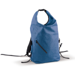 Mochila roll-top resistente al agua con bolsillo frontal 22L color azul