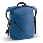 Mochila roll-top resistente al agua con bolsillo frontal 22L color azul tercera vista