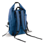 Mochila roll-top resistente al agua con bolsillo frontal 22L color azul cuarta vista
