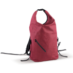Mochila roll-top resistente al agua con bolsillo frontal 22L color rojo oscuro