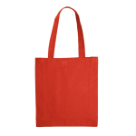 Bolsa de algodón promocional OEKO-TEX de colores con fuelle 140 g/m2 color rojo segunda vista