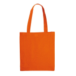 Bolsa de algodón promocional OEKO-TEX de colores con fuelle 140 g/m2 color naranja segunda vista