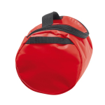 Bolsa de aseo con varios compartimientos en el interior color rojo tercera vista