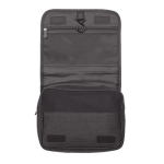 Bolsa de aseo plegable con varios compartimientos y gancho para colgar color negro cuarta vista