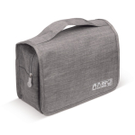 Bolsa de aseo plegable con varios compartimientos y gancho para colgar color gris