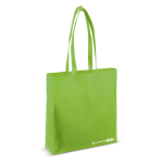 Bolsa ecológica hecha de RPET con asas largas a juego 100 g/m2 color verde lima