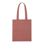 Bolsa de algodón reciclado con resistentes asas y capacidad de 5kg color rojo segunda vista