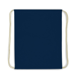 Mochila de cuerdas de algodón de colores con cordones natural 140 g/m2 color azul oscuro segunda vista