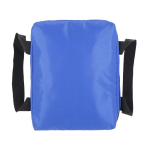 Amplia nevera cuadrada de poliéster con asas gruesas para transporte color azul tercera vista