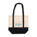 Bolsa de algodón con detalle de color en base y asas 140 g/m2 vista principal