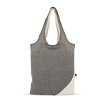 Bolsa bicolor de algodón reciclado OEKO-TEX plegable 140 g/m2 color gris segunda vista