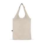 Bolsa bicolor de algodón reciclado OEKO-TEX plegable 140 g/m2 color gris tercera vista